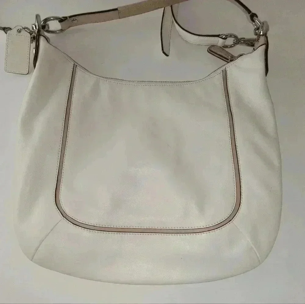 Coach Kristin Leather Light Beige hobo Bag